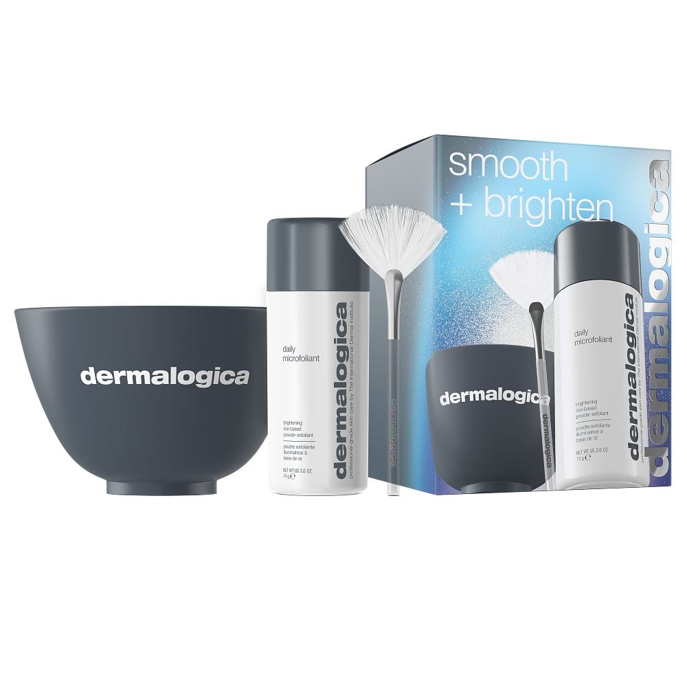 Dieses exklusive Dermalogica-Hautpflegeset, kreiert von Hautpflege-Expert:innen, enthält ein „Smooth + Brighten Set | Daily Microfoliant mit 2 Geschenken“, inklusive Schale, Flasche und Fächerpinsel – ideal, um Ihre Routine mit einem sanften Gesichtspeeling zu bereichern.