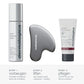 Entdecken Sie das Smart Response Serum Set von Dermalogica, das Dynamic Skin Recovery SPF50 und ein Gua Sha Stein-Massagegerät enthält. Befolgen Sie diese Schritte für strahlende Haut den ganzen Tag lang: 1. Vorbeugen mit dem Serum, 2. Liften mit dem Gua Sha Stein und 3. Schützen mit dem SPF50.